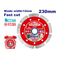 0015297_1 EMTOP DISCO DE CORTE DIAMANTADO EN SECO 9" (10 MM) EDDC012301