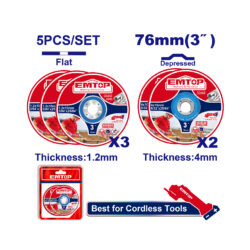 0017429_1 EMTOP JUEGO DE DISCOS DE CORTE Y DESGASTE DE 5 PIEZAS EACD303768